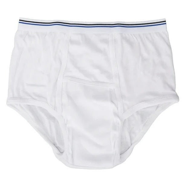 SPC mens cotton brief for incontinence horizontal fly