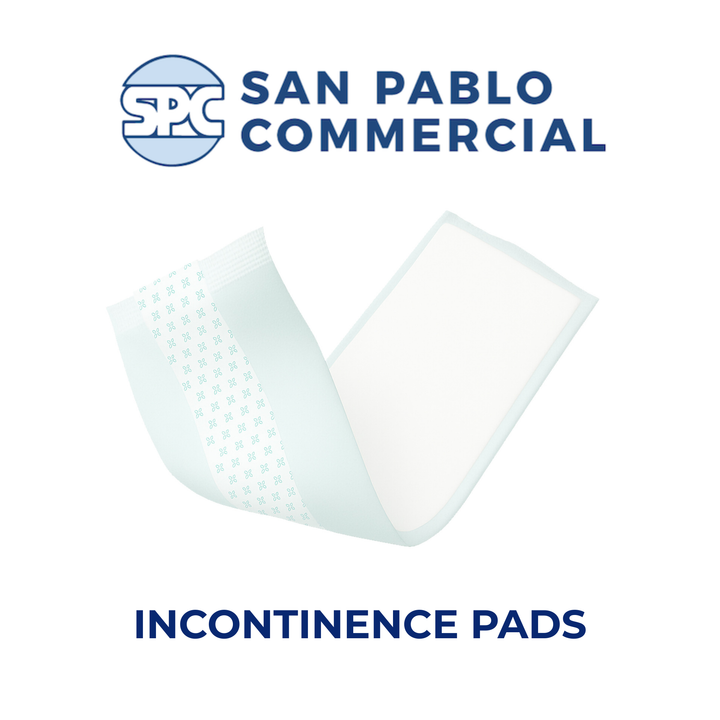 Incontinence pads with San Pablo Commercial logo on a white background