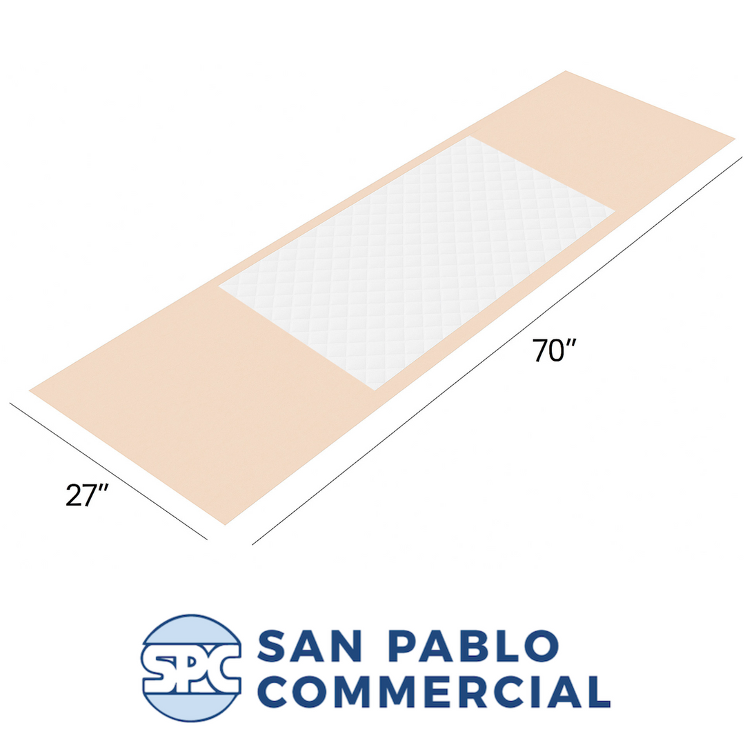spc bed pads for twin beds sizing infographic 27 in x 70 in