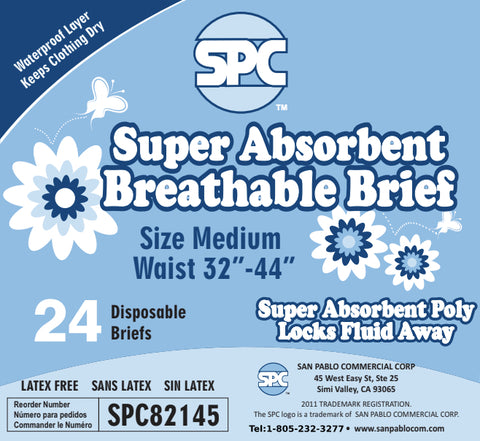 spc super absorbent breathable disposable briefs 4 packs of 24 count