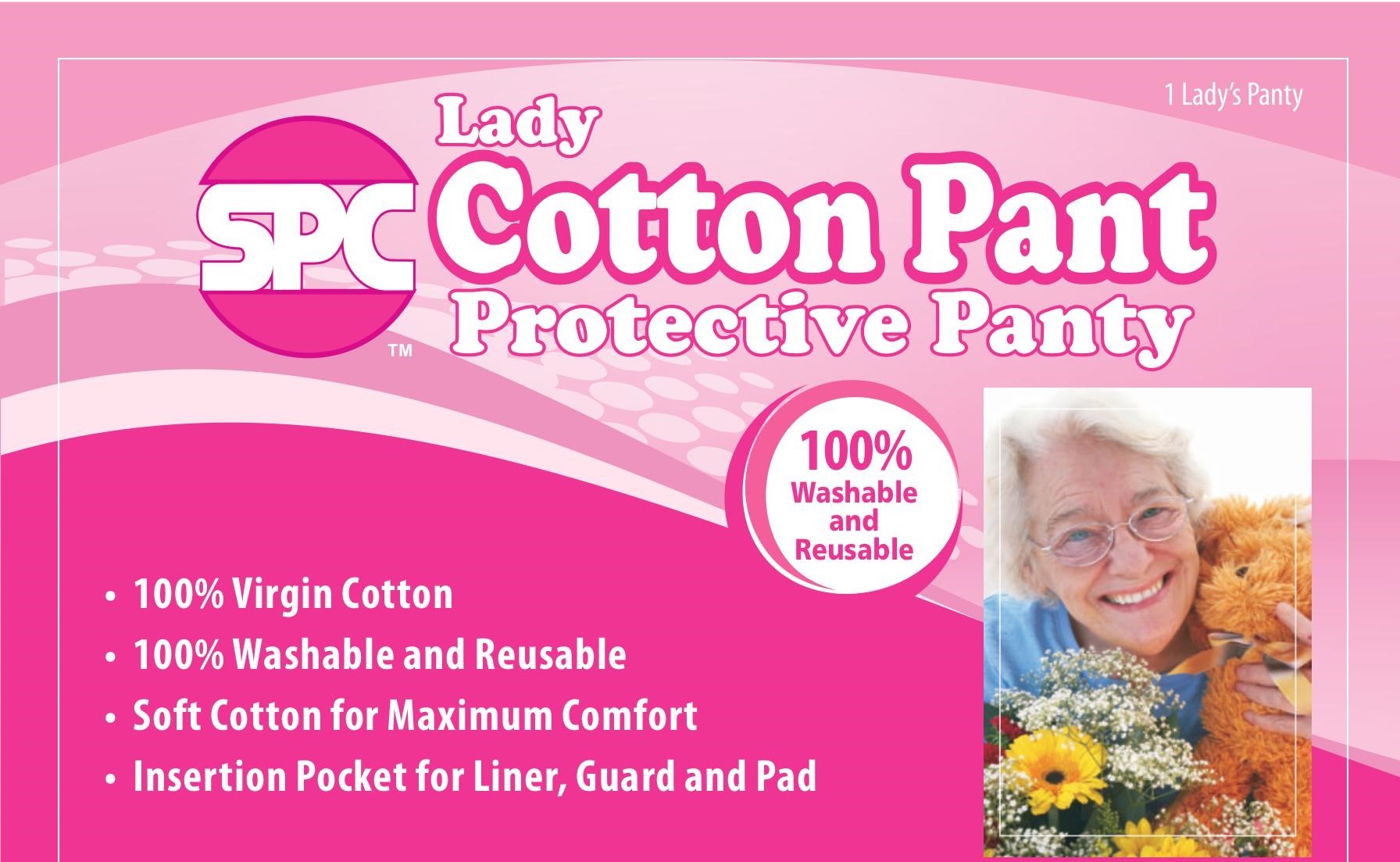 3 Pair SPC Washable Incontinence Cotton Pants Briefs Protective Leak Proof  Pouch