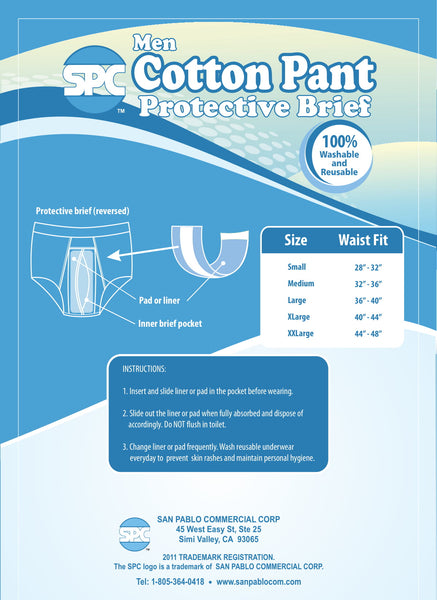 SPC reusable washable mens incontinence briefs 